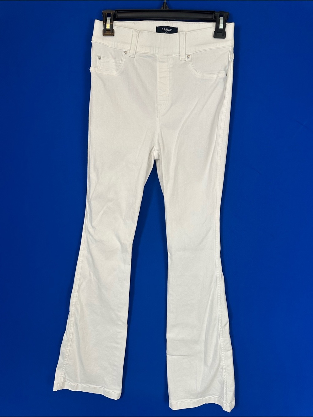 SPANX White High-Waist Flare Denim
